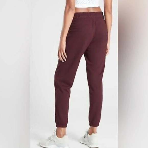 Athleta Bounce Back Jogger Sweat Pant Burgundy Size Large - Picture 1 of 10